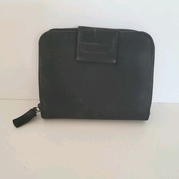 PRADA Tessuto Nero Black Logo Plate Wallet Medium Envelope Medium Nylon Zippy - Picture 2 of 13